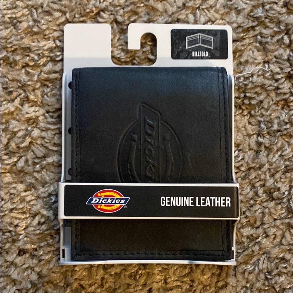 Dickies Black Genuine Leather Billfold Wallet